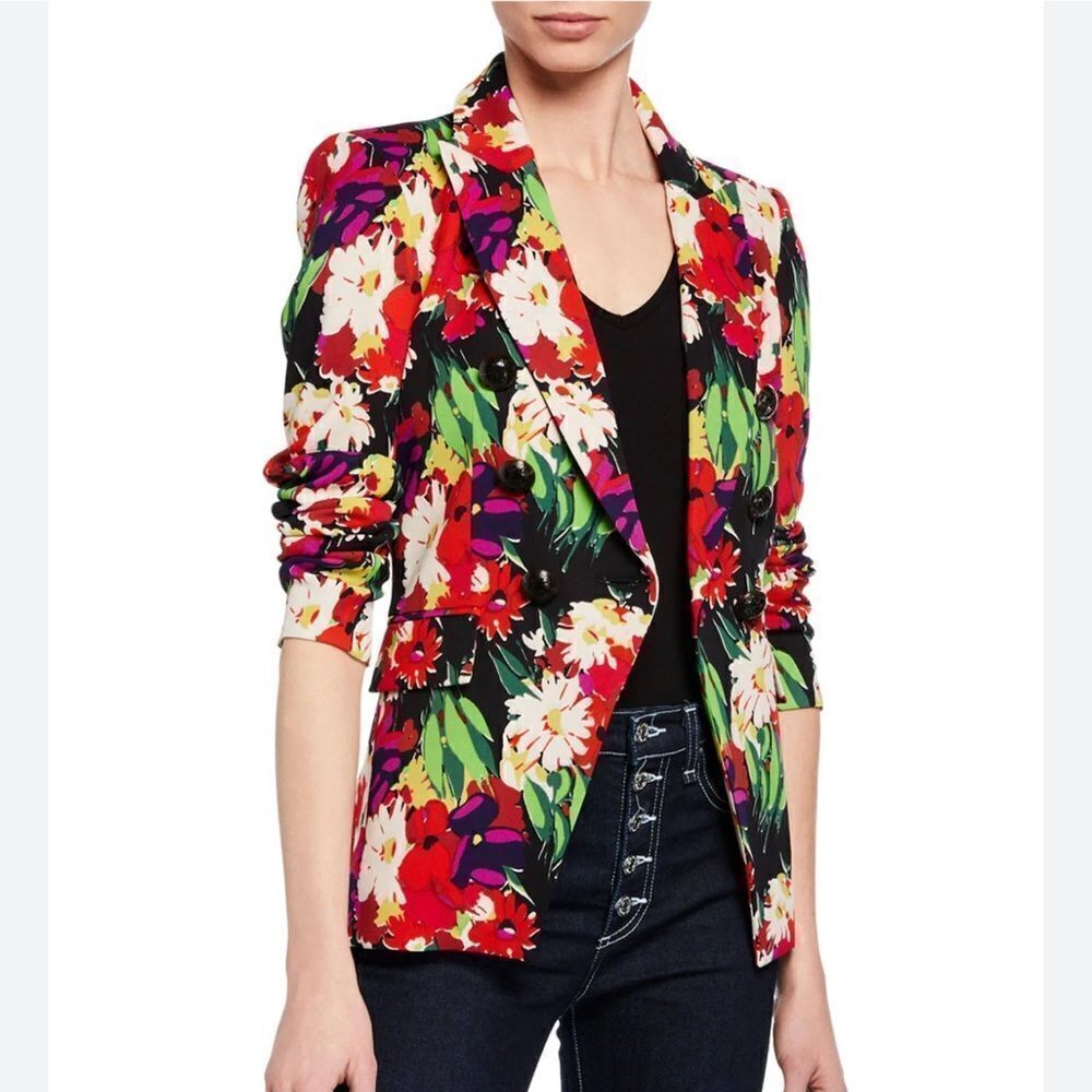 New Veronica Beard Black Floral Miller Dickey Jacket Size 6